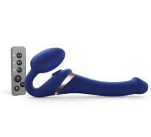 Синий безремневой страпон Multi Orgasm Size S с клиторальной стимуляцией (синий)