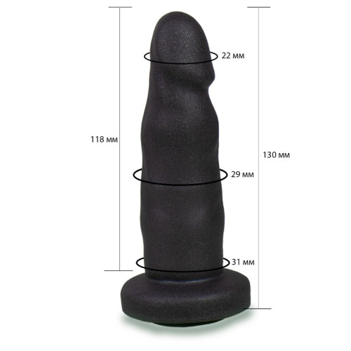 Черная реалистичная насадка-фаллоимитатор с головкой - 13 см. (черный)