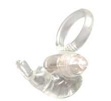 Прозрачное эрекционное кольцо с виброэлементом GOOD VIBES COCKRING RABBIT (прозрачный)