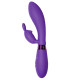 Фиолетовый вибратор Yonce с клиторальным зайчиком - 20,5 см. (фиолетовый)