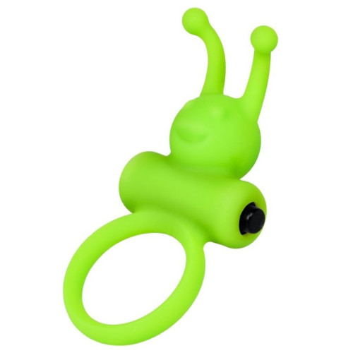 Зеленое эрекционное виброкольцо на пенис Cock Ring (зеленый)