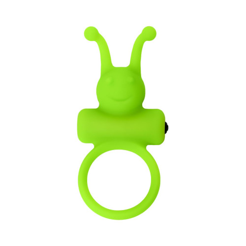 Зеленое эрекционное виброкольцо на пенис Cock Ring (зеленый)