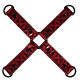Красно-черные наручники и наножники Luxury Hogtie (красный с черным)