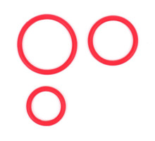 Набор из 3 красных эрекционных колец «Оки-Чпоки» (красный)