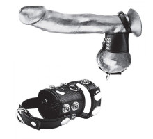 Утяжка на пенис и мошонку Cock Ring With 1.5  Ball Stretcher And Optional Weight Ring (черный)