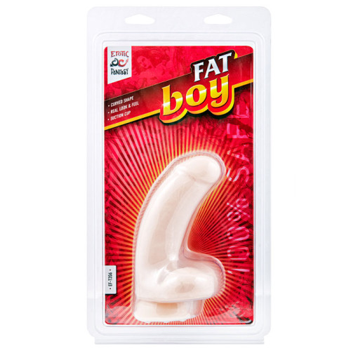 Изогнутый дилдо Fat Boy - 17 см. (телесный)