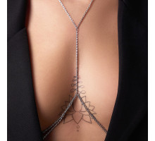 Оригинальная серебристая цепочка на грудь (серебристый|S-M)
