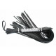 Черная длинная плеть с серебристой ручкой - 60 см. (черный с серебристым)