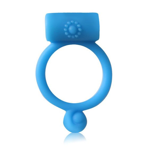 Синее силиконовое кольцо с вибрацией (синий)