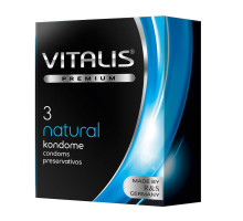 Классические презервативы VITALIS PREMIUM natural - 3 шт. (прозрачный)