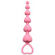 Розовая анальная цепочка Heart s Beads Pink - 18 см. (розовый)