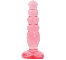 Розовая анальная пробка Crystal Jellies 5  Anal Delight - 14 см. (розовый)