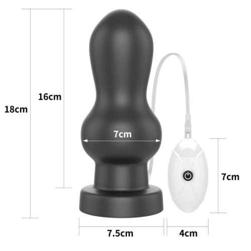 Черная анальная вибровтулка 7  King Sized Vibrating Anal Rammer - 18 см. (черный)