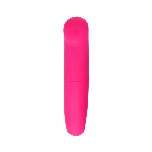 Розовый мини-вибратор с плоским кончиком - 12,5 см. (розовый)
