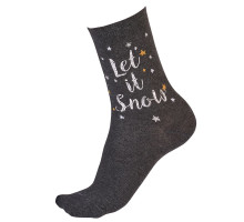 Новогодние хлопковые носки со снежинками Christmas Socks (серый|S-M-L)