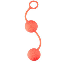 Оранжевые вагинальные шарики с цветочками на поверхности (оранжевый)