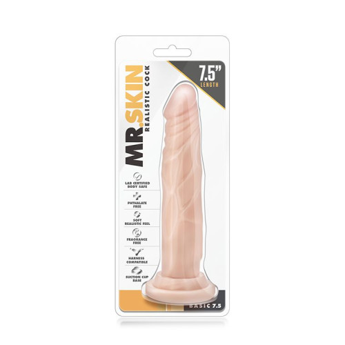 Телесный фаллоимитатор без мошонки с присоской Dr. Skin Realistic Cock Basic 7.5 - 19 см. (телесный)