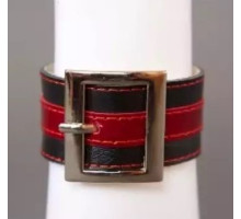 Чёрно-красный браслет с квадратной пряжкой (черный с красным)