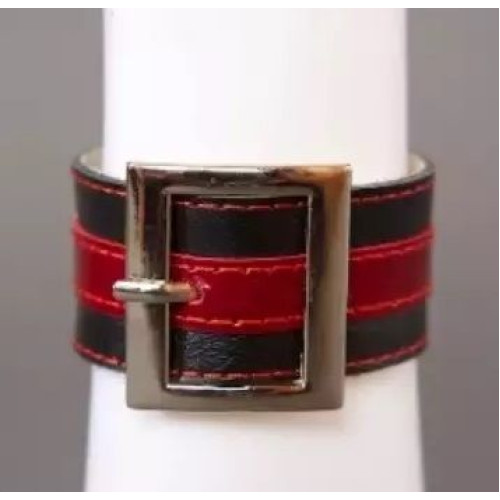 Чёрно-красный браслет с квадратной пряжкой (черный с красным)