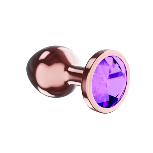Пробка цвета розового золота с фиолетовым кристаллом Diamond Amethyst Shine S - 7,2 см. (фиолетовый)