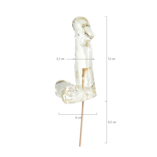 Прозрачный леденец в форме пениса со вкусом пина колада (прозрачный)