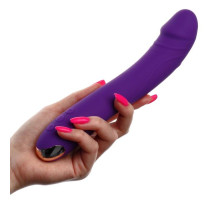 Фиолетовый вибратор для стимуляции точки G - 22 см. (фиолетовый)