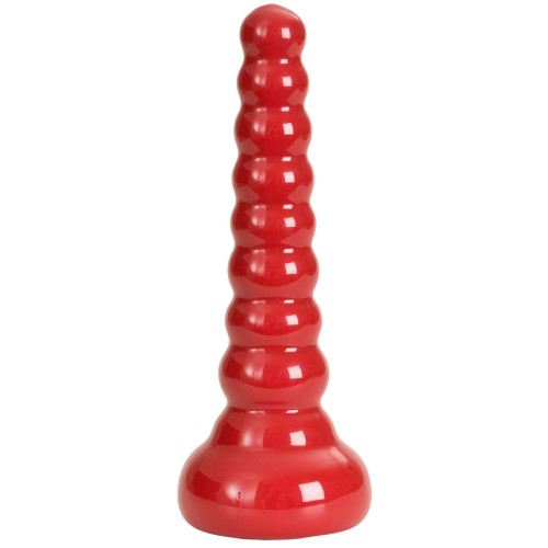 Ребристая анальная втулка Red Boy Anal Wand Butt Plug - 21,3 см. (красный)