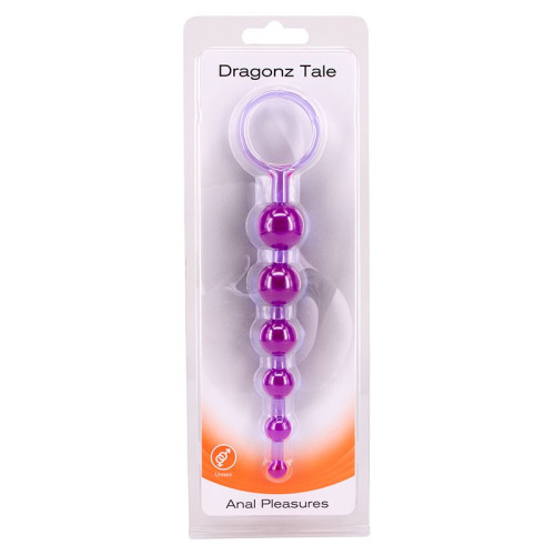 Фиолетовая анальная цепочка DRAGONZ TALE ANAL - 20 см. (фиолетовый)