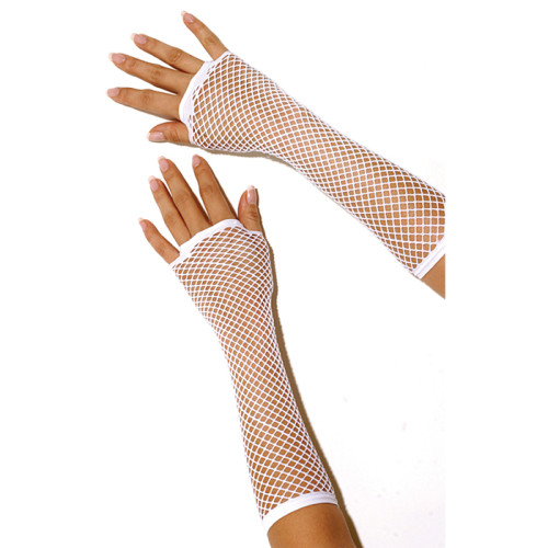 Длинные перчатки в сетку (белый|S-M-L)