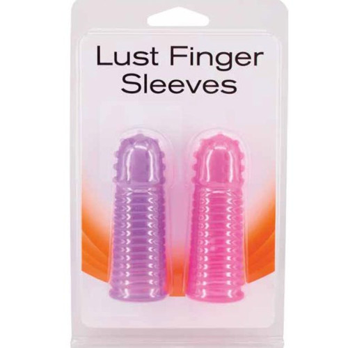 Набор из 2 насадок на пальцы Lust Finger Sleeves (фиолетовый с розовым)