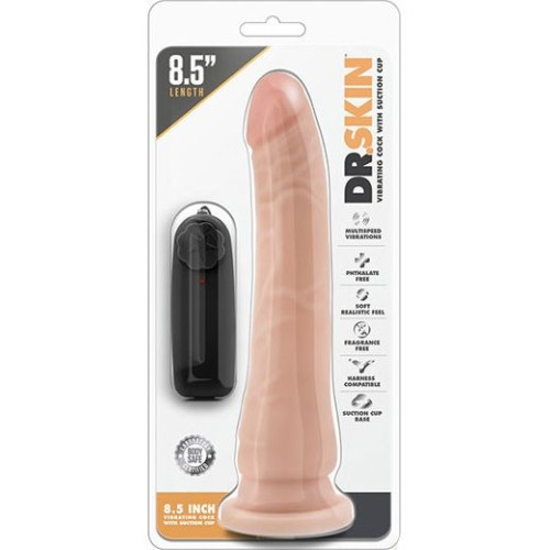 Телесный вибратор 8.5 Inch Vibrating Realistic Cock With Suction Cup - 21,6 см. (телесный)