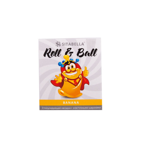 Стимулирующий презерватив-насадка Roll & Ball Banana (прозрачный)