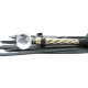 Черная плеть с широкими хлыстами и металлической ручкой с кристаллом - 60 см. (черный)