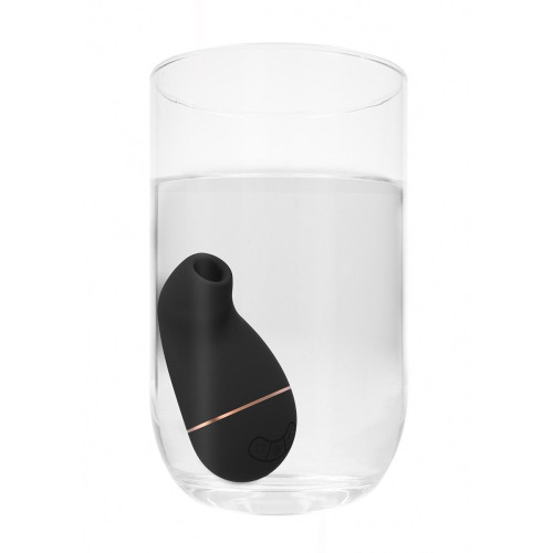 Черный клиторальный вакуум-волновой массажер Irresistible Kissable (черный)
