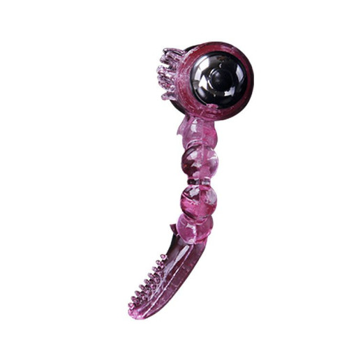 Розовое эрекционное кольцо с вибростимуляцией клитора Baile (розовый)