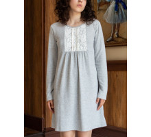 Теплое домашнее платье-сорочка (серый|XL)