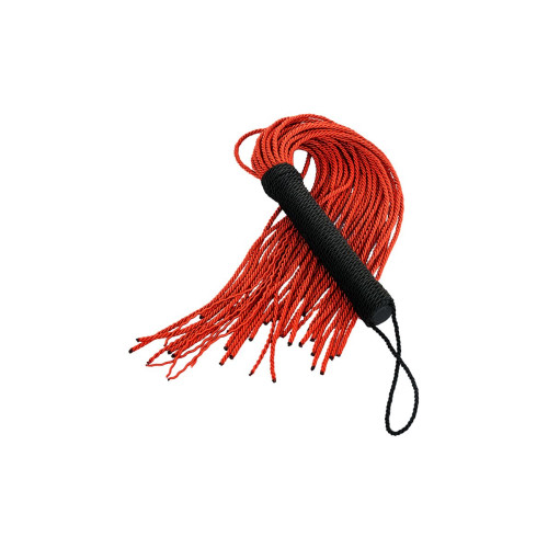 Красно-черный флоггер из веревки TOYFA Theatre - 48,5 см. (красный с черным)