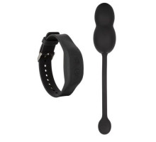 Черные вагинальные виброшарики с браслетом-пультом Wristband Remote Ultra-Soft Kegel System (черный)