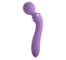Фиолетовый двусторонний вибростимулятор Duo Wand Massage-Her - 19,6 см. (фиолетовый)
