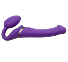 Фиолетовый безремневой вибрострапон Vibrating Bendable Strap-On - size L (фиолетовый)