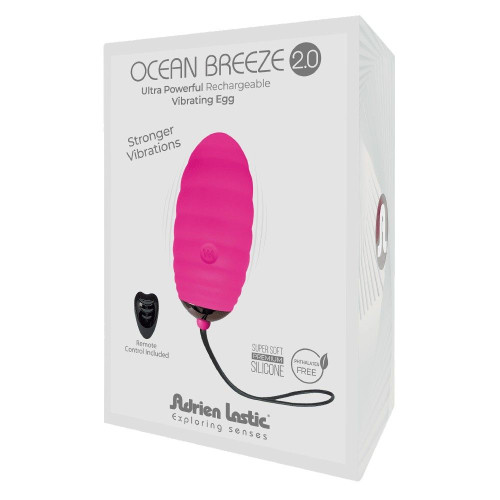Розовое виброяйцо с пультом ДУ Ocean Breeze 2.0 + LRS (розовый)