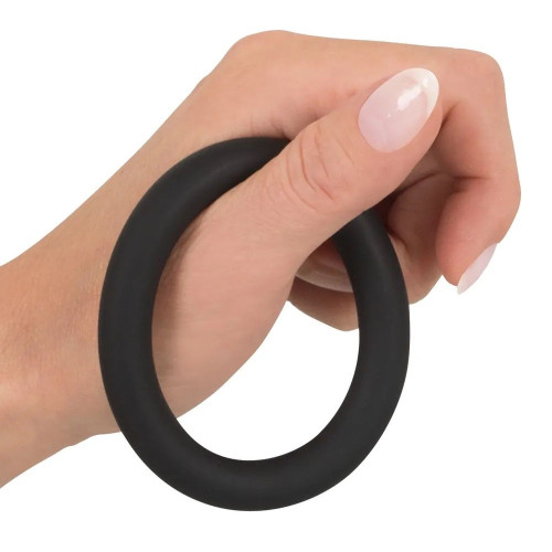 Черное эрекционное кольцо на пенис и мошонку (черный)
