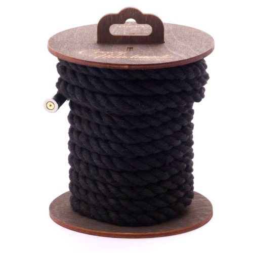 Черная хлопковая веревка для бондажа на катушке - 5 м. (черный)