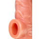 Телесная насадка на фаллос с фиксацией мошонки Cock Sleeve 001 Size M - 15,6 см. (телесный)