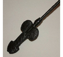Стек с витой ручкой и наконечником-фаллосом - 70 см. (черный)
