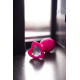 Розовая анальная втулка с прозрачным стразом-сердечком - 7 см. (розовый)