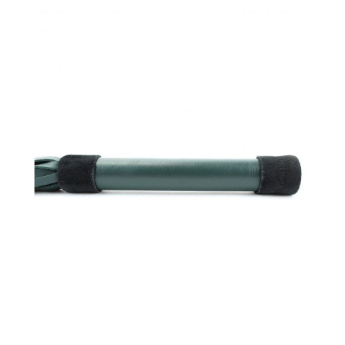 Изумрудная плеть Emerald Leather Whip с гладкой ручкой - 45 см. (изумрудный)