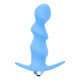Голубая фигурная анальная вибропробка Spiral Anal Plug - 12 см. (голубой)