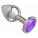 Серебристая средняя пробка с фиолетовым кристаллом - 8,5 см. (фиолетовый)