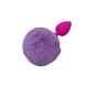 Маленькая розовая силиконовая пробка с пушистым фиолетовым хвостиком (фиолетовый)